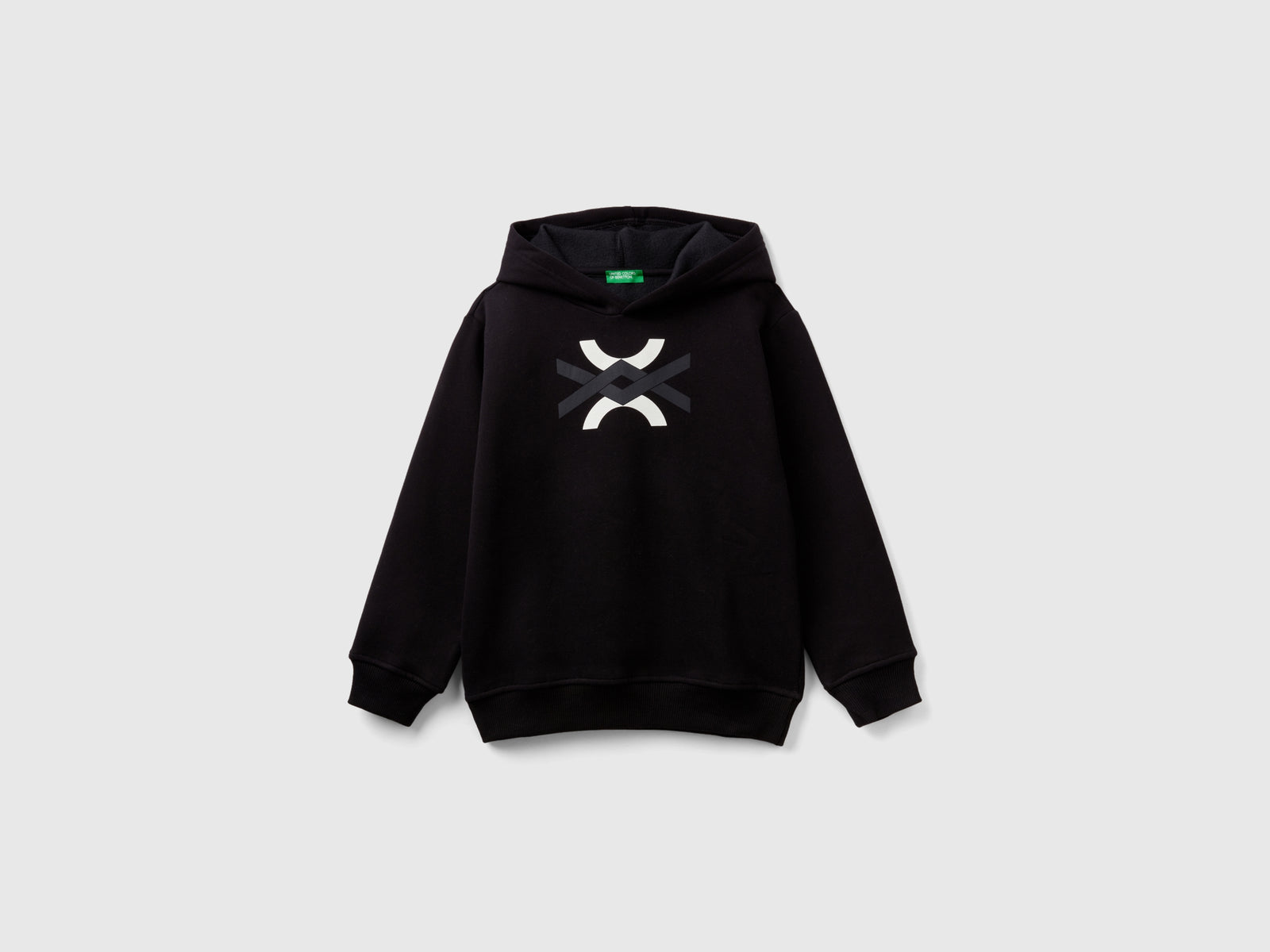 Calda felpa con cappuccio da bambino nero | Benetton Outlet