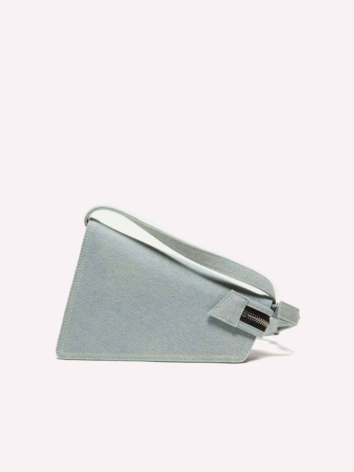 Borsa asimmetrica in denim con tracolla