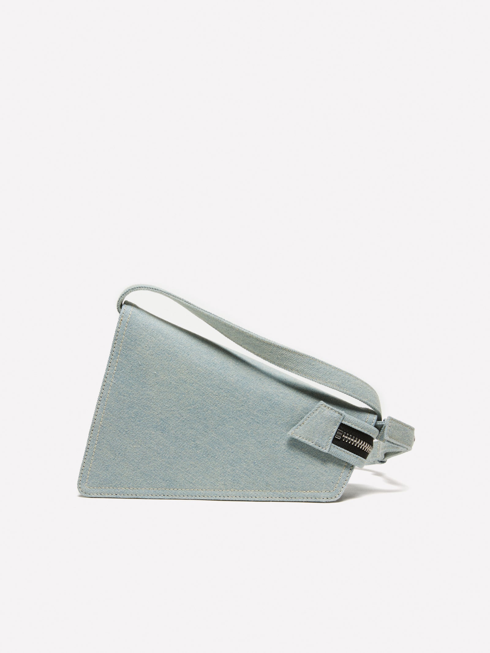 Borsa asimmetrica in denim con tracolla da donna azzurro 2 | Sisley Outlet