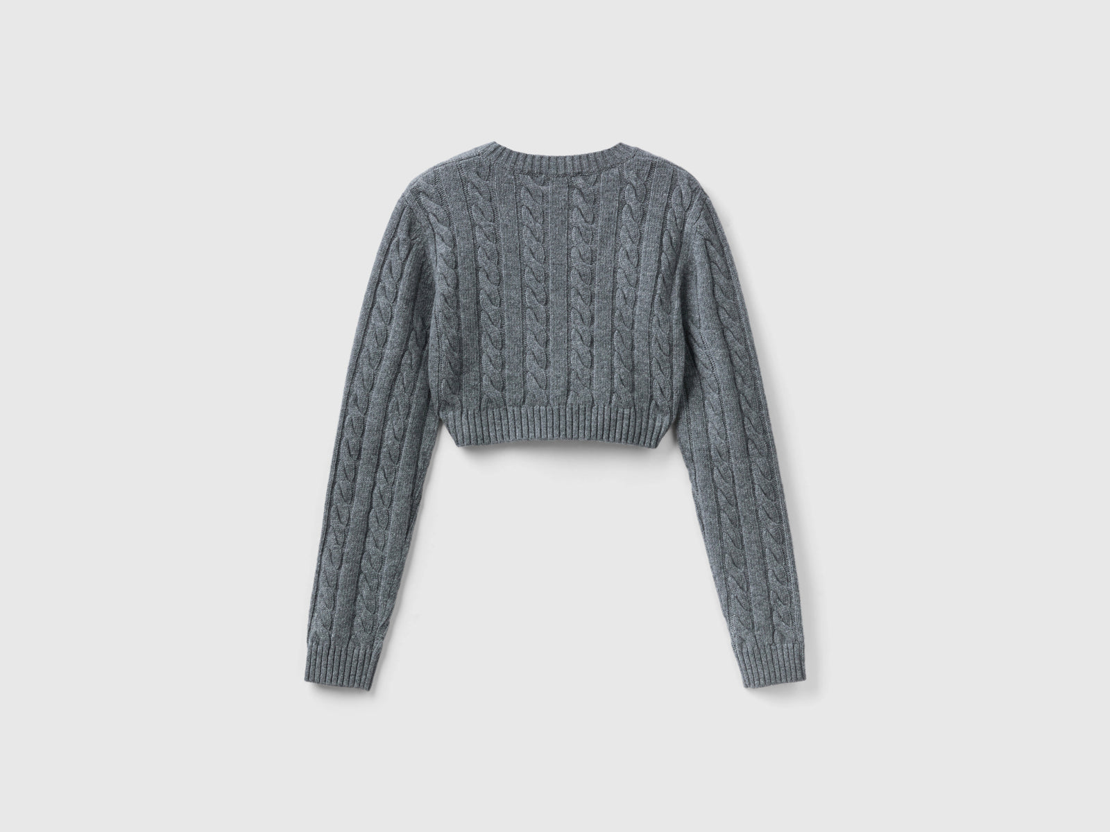 Maglia cropped con trecce da donna grigio scuro 2 | Benetton Outlet