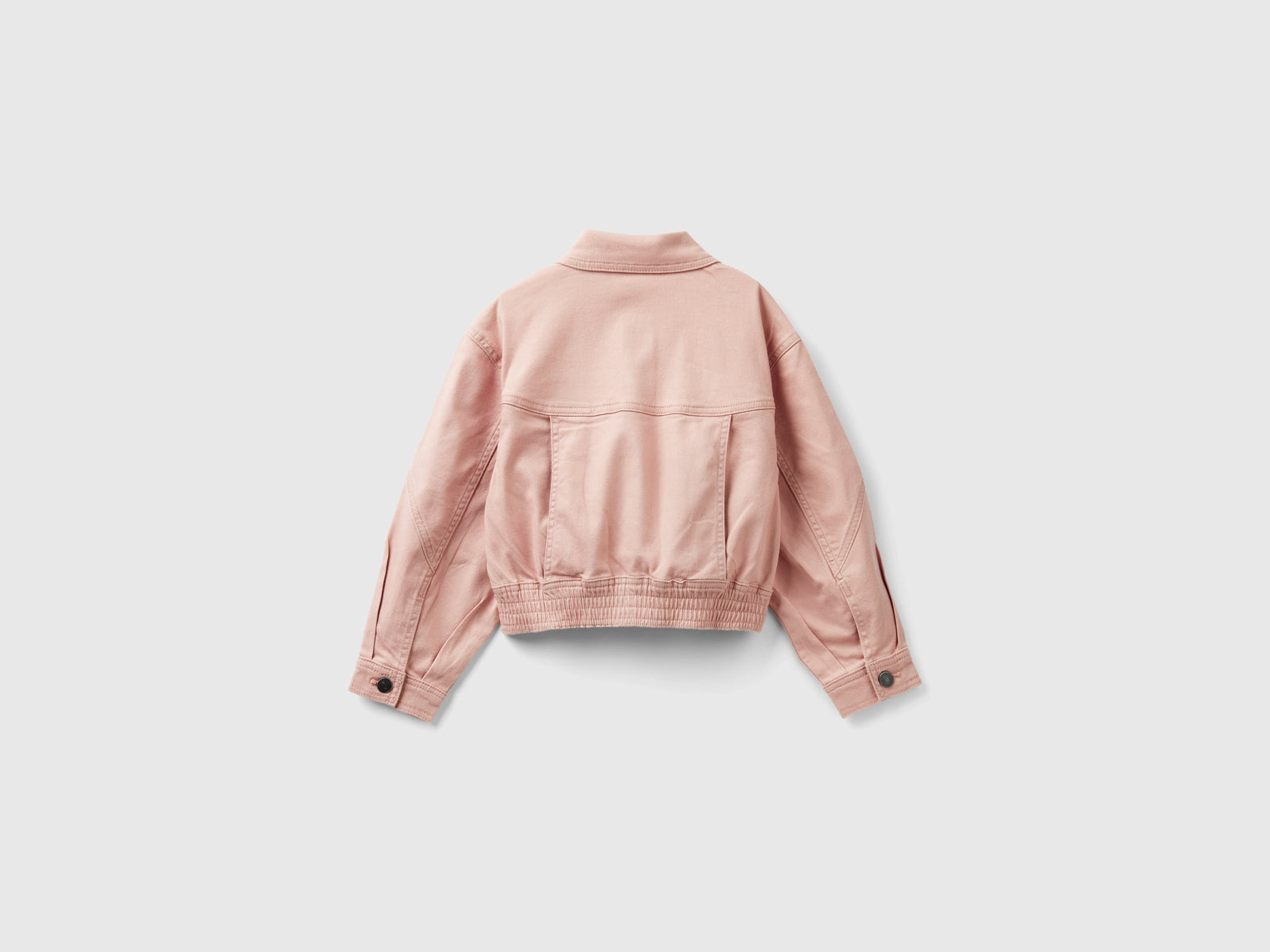 Giacca in cotone stretch colorato da bambina rosa pastello 2 | Benetton Outlet