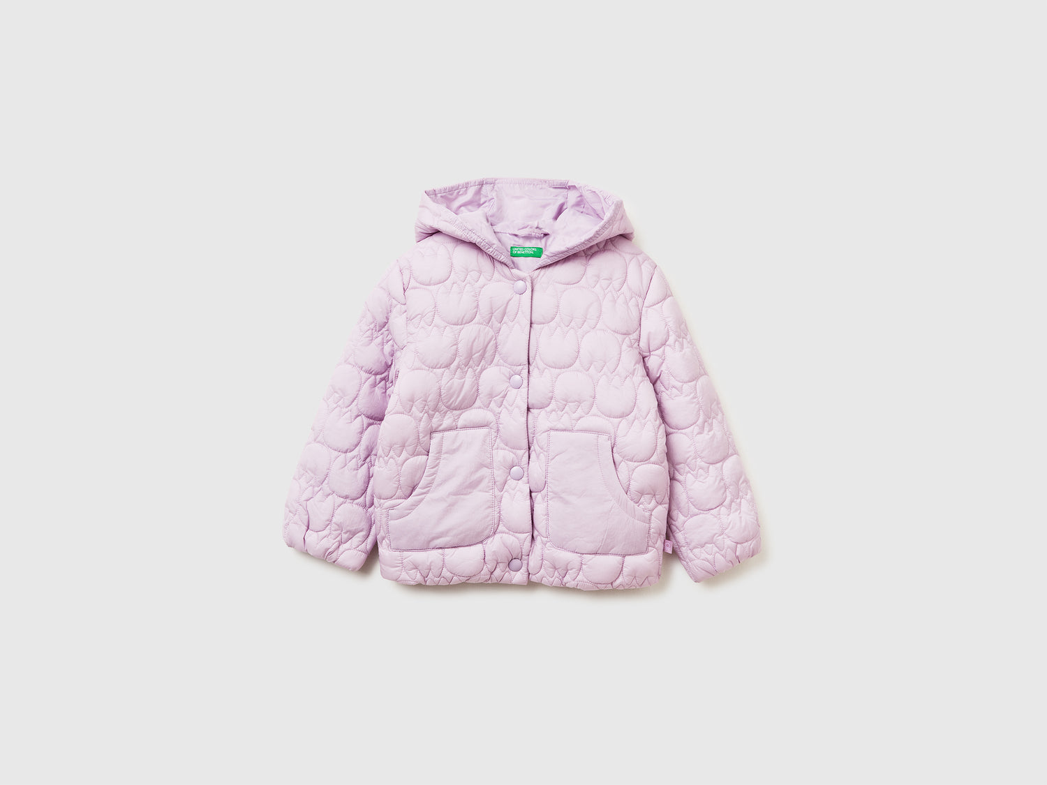 Giubbotto imbottito in nylon "Rain Defender" da bimba lavanda | Benetton Outlet