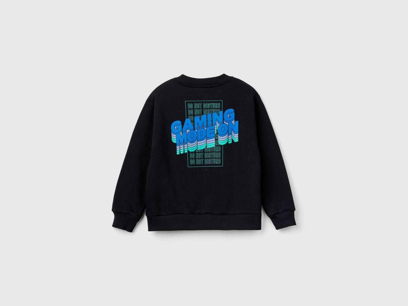 Felpa con zip e stampa slogan da bambino nero 2 | Benetton Outlet