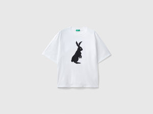 T-shirt con stampa coniglio