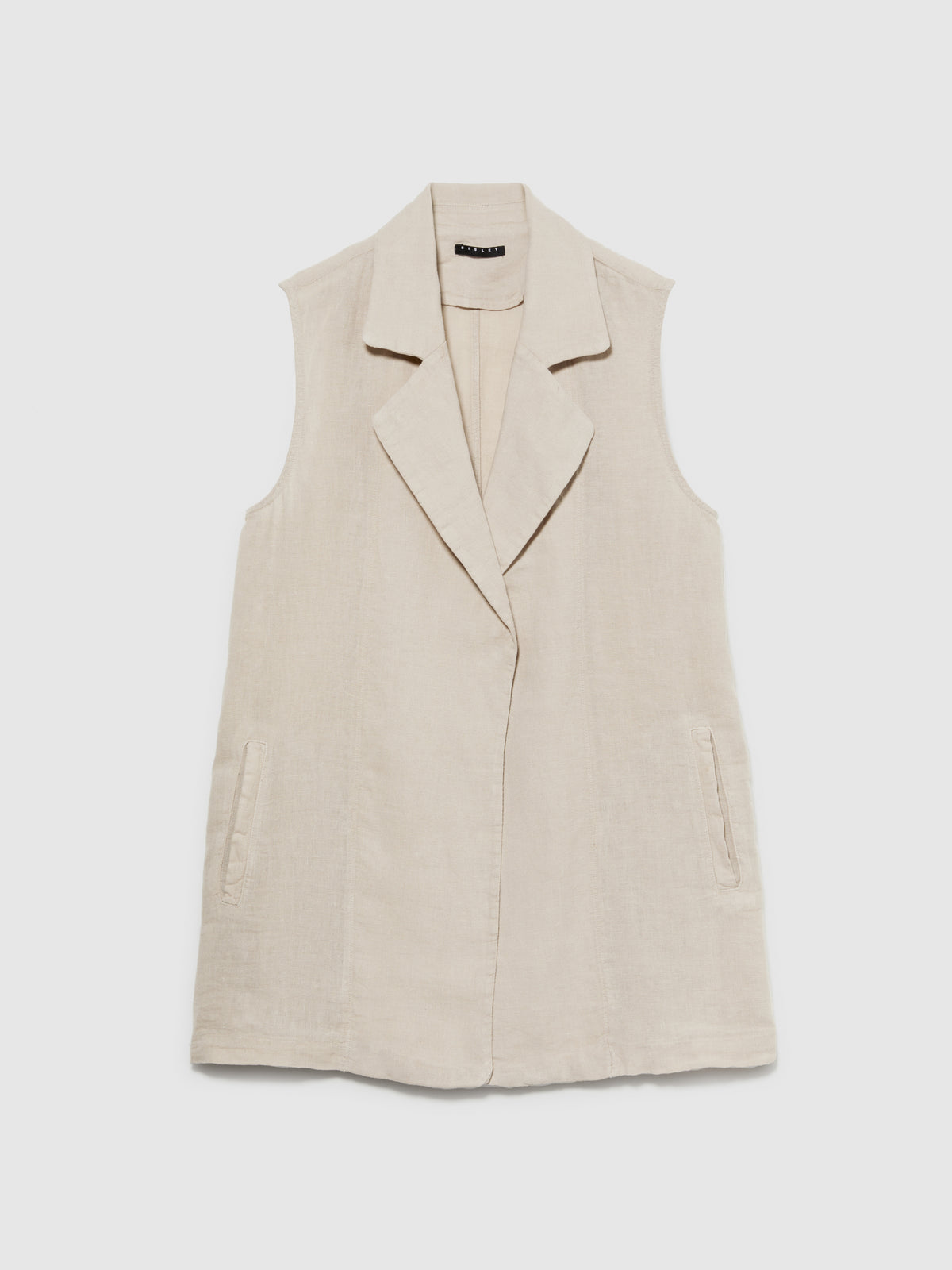Gilet aperto 100% lino