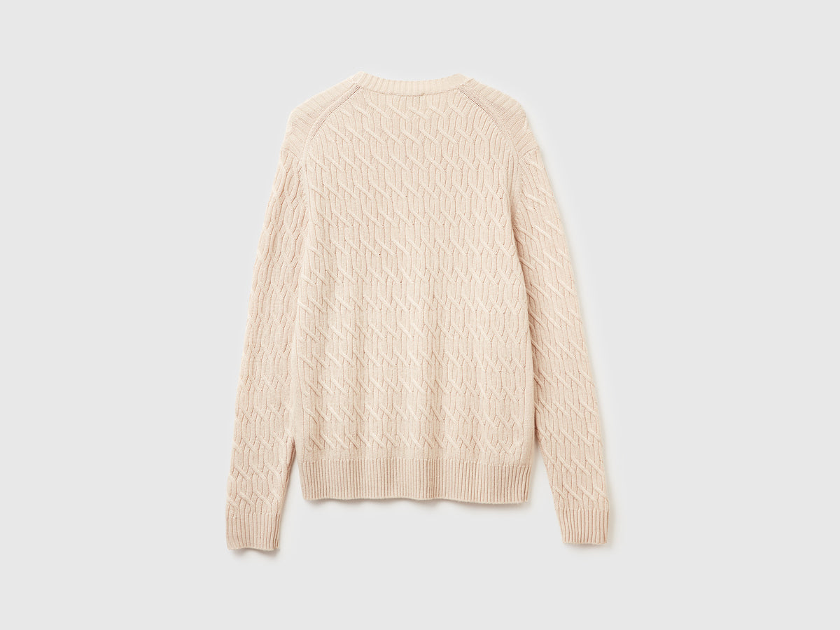 Maglia a trecce in misto cashmere