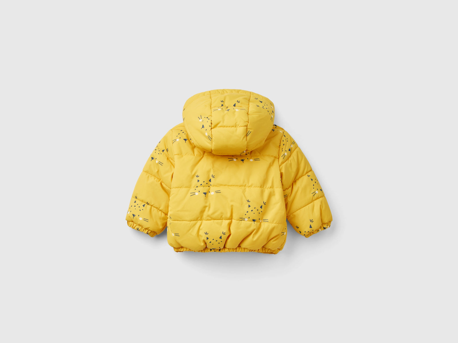 Giubbotto fantasia con zip e cappuccio da neonato giallo 2 | Benetton Outlet