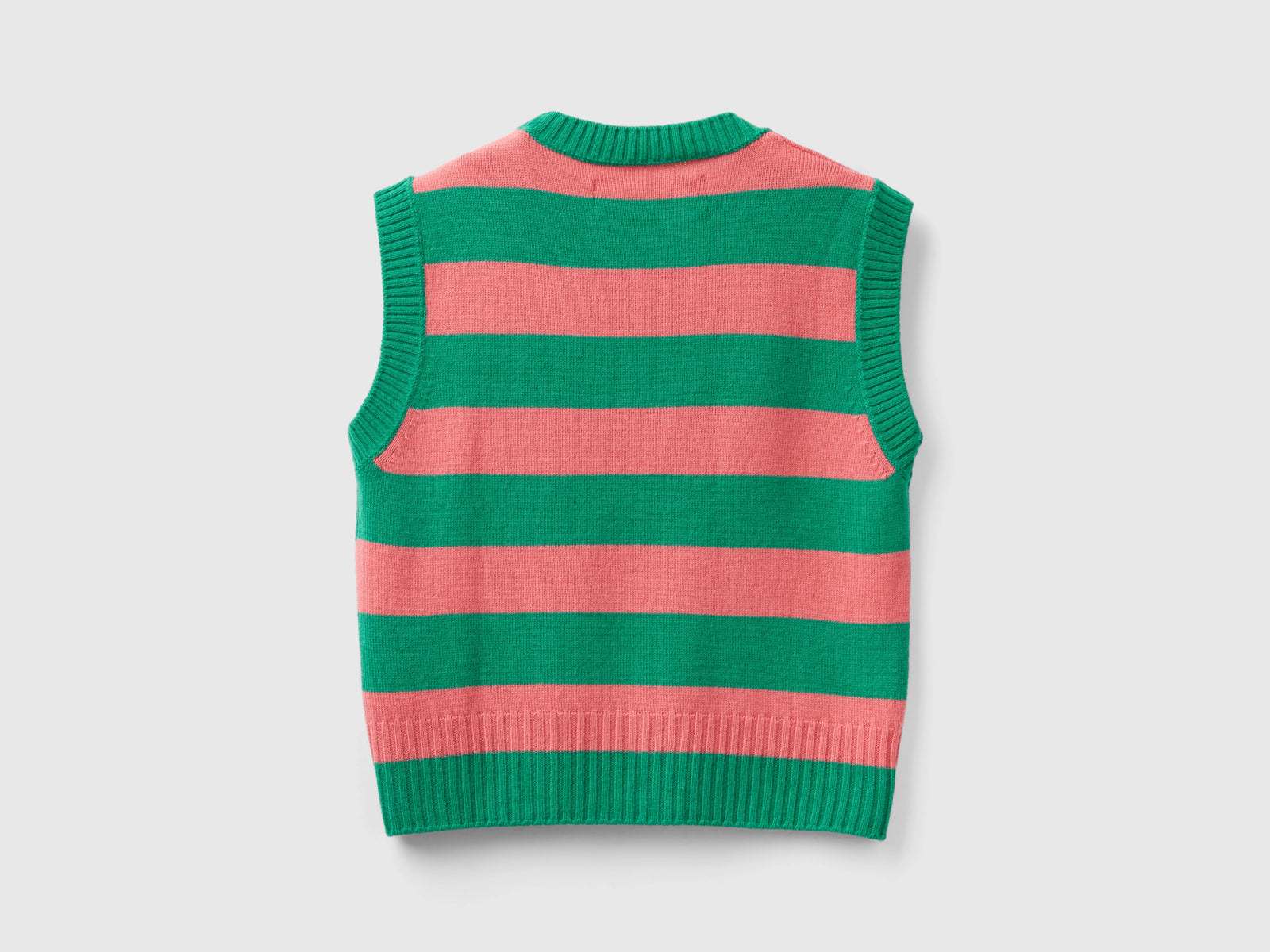 Gilet a righe bicolor da donna rosa 2 | Benetton Outlet