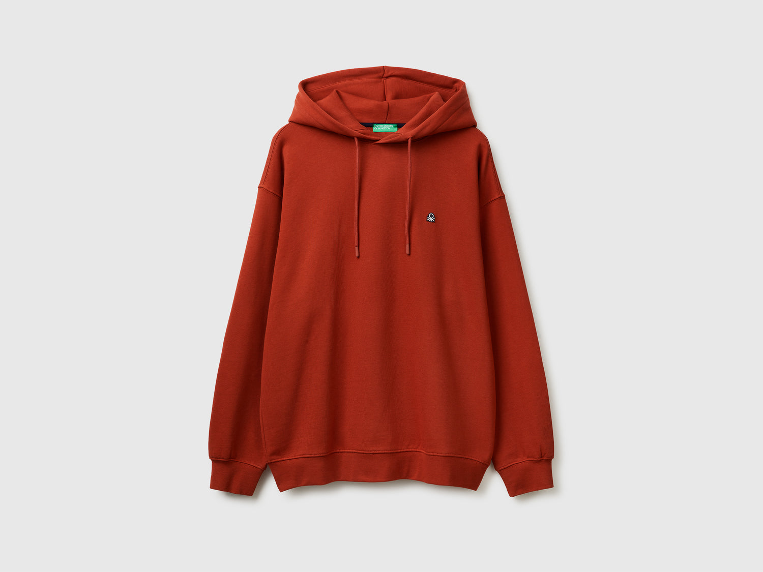 Felpa in cotone con cappuccio da uomo arancione | Benetton Outlet