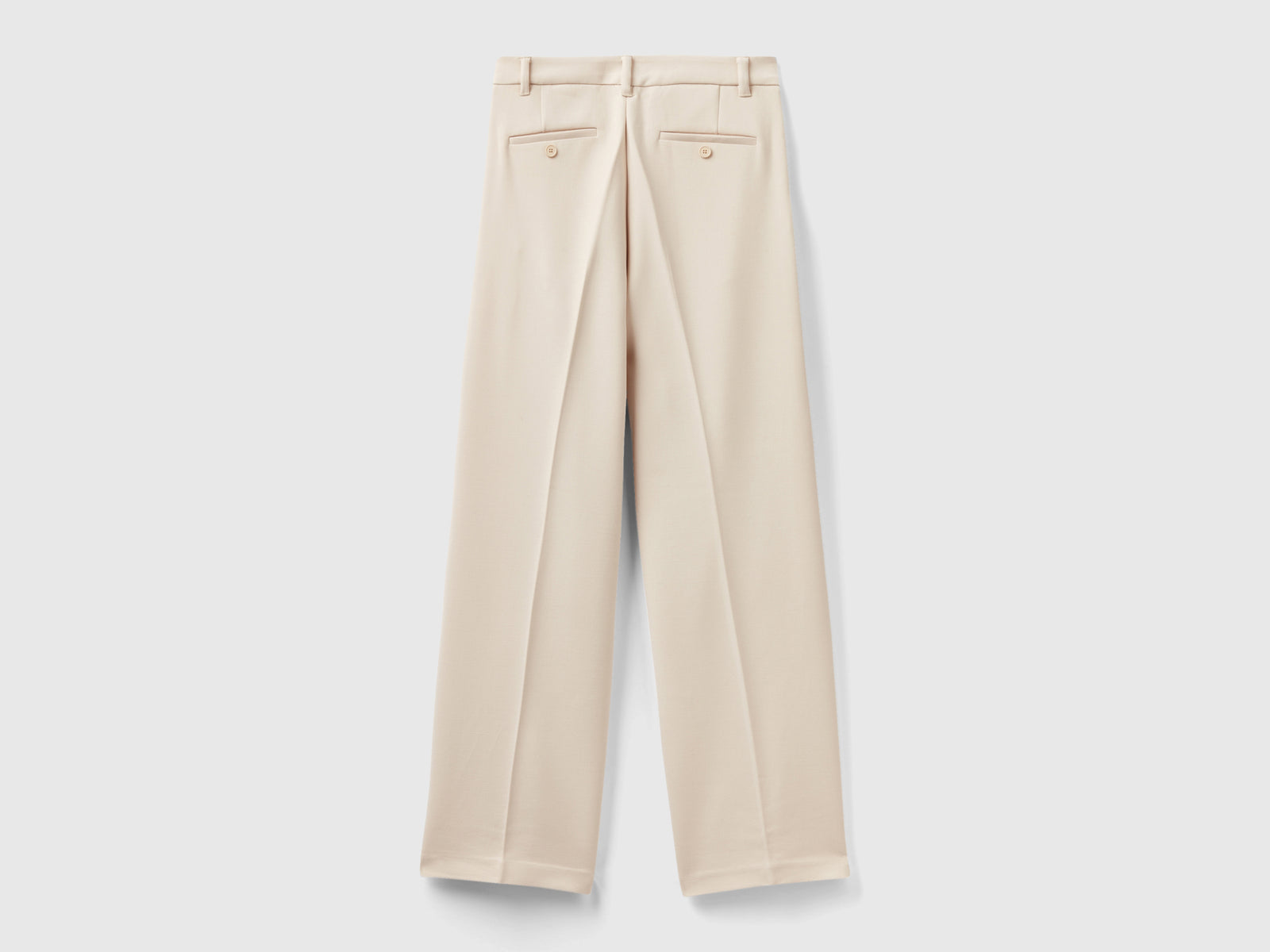 Pantaloni ampi con pieghe da donna beige 2 | Benetton Outlet