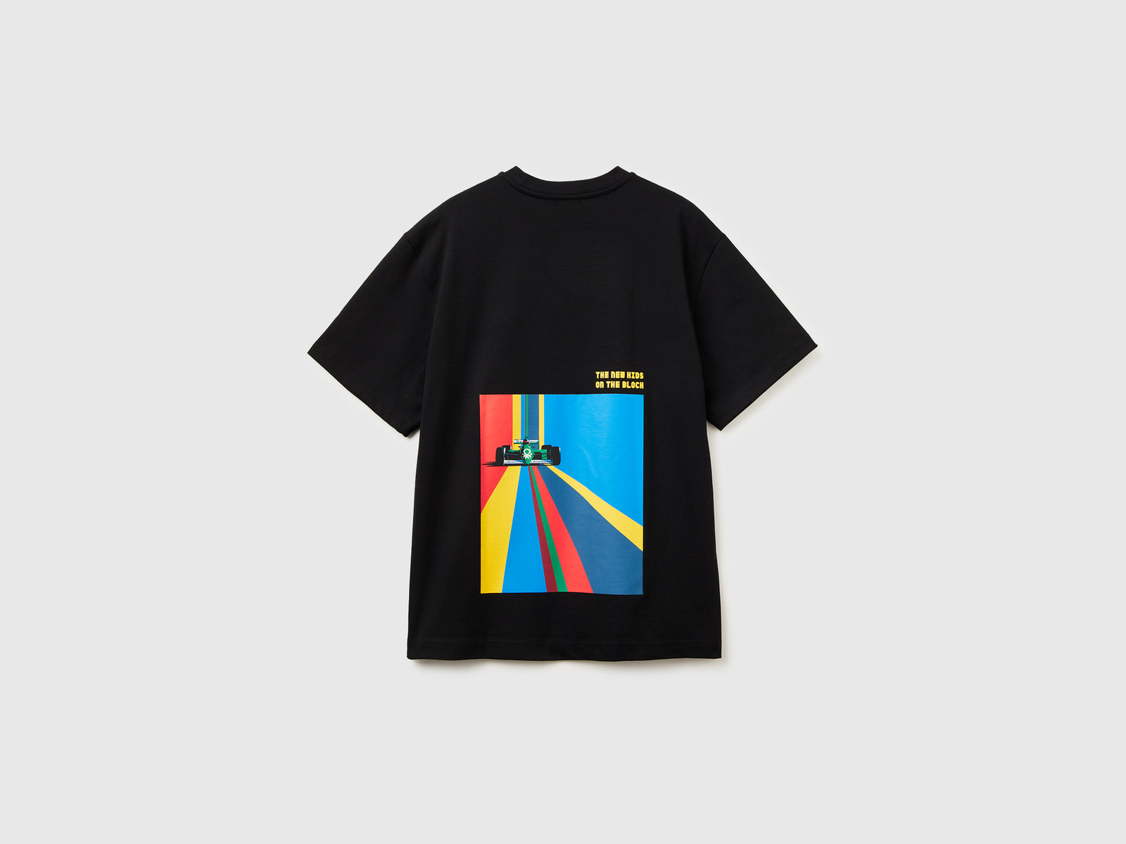 T-shirt Benetton Formula con stampa dietro da uomo nero 2 | Benetton Outlet