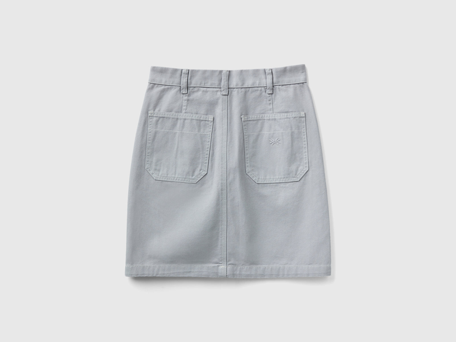 Minigonna in tela di cotone da donna grigio chiaro 2 | Benetton Outlet