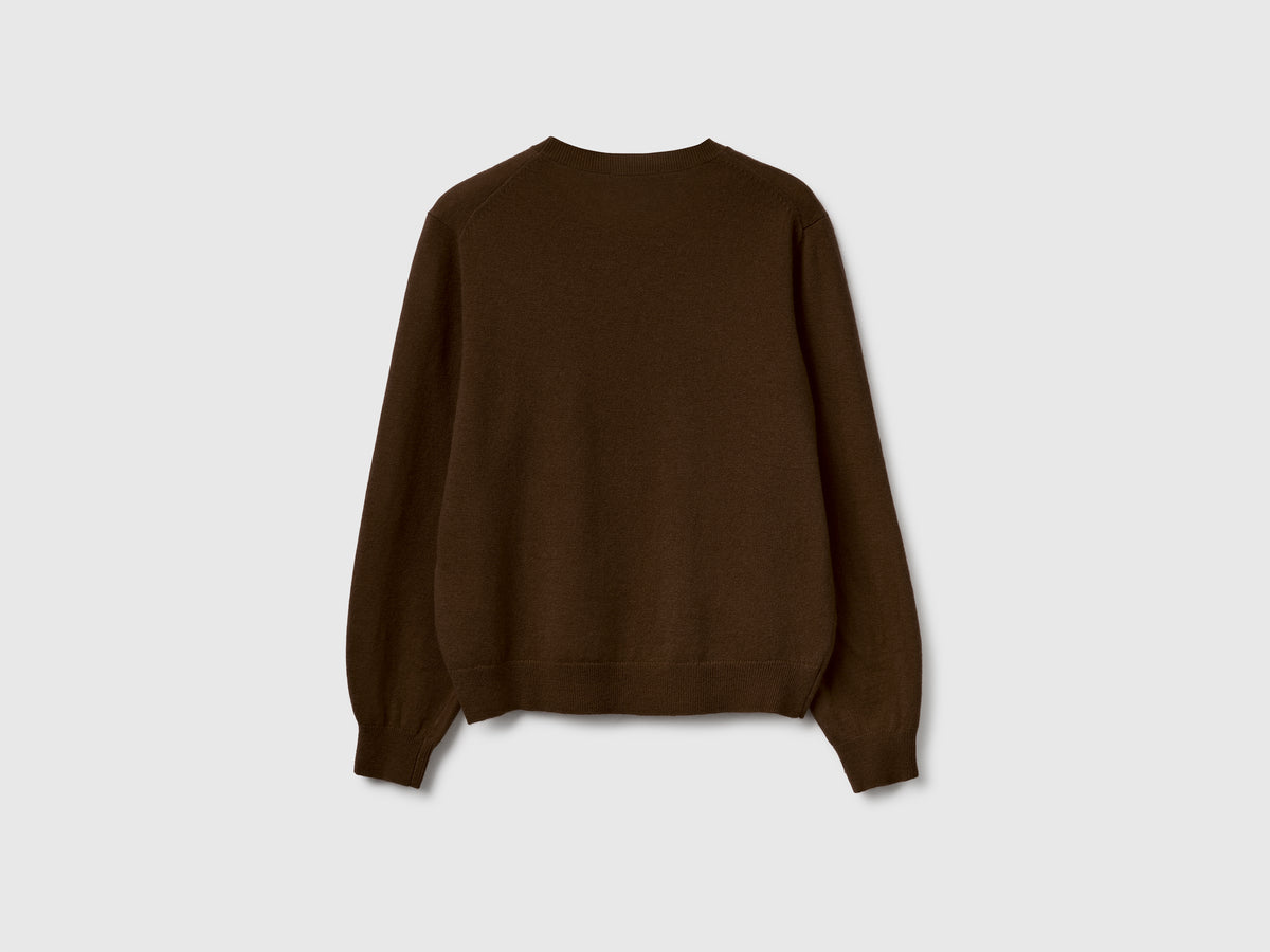 Maglia relaxed fit in pura lana Merino
