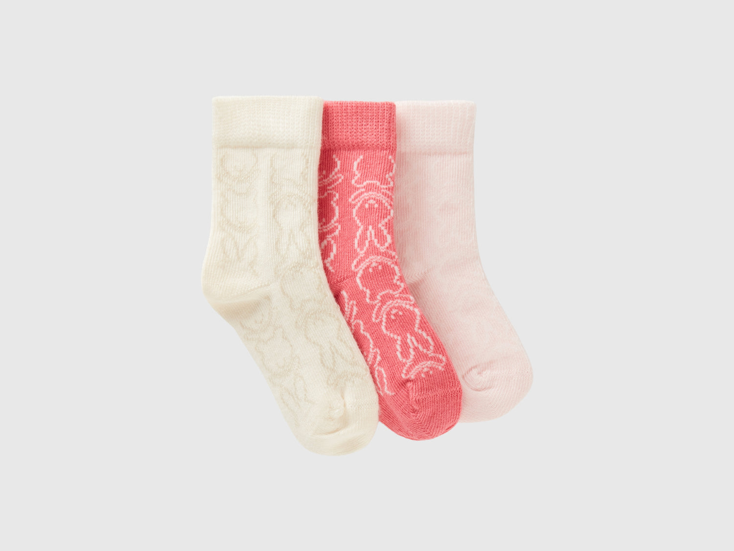 Calzini corti con fantasia jacquard da neonato multi-color | Benetton Outlet