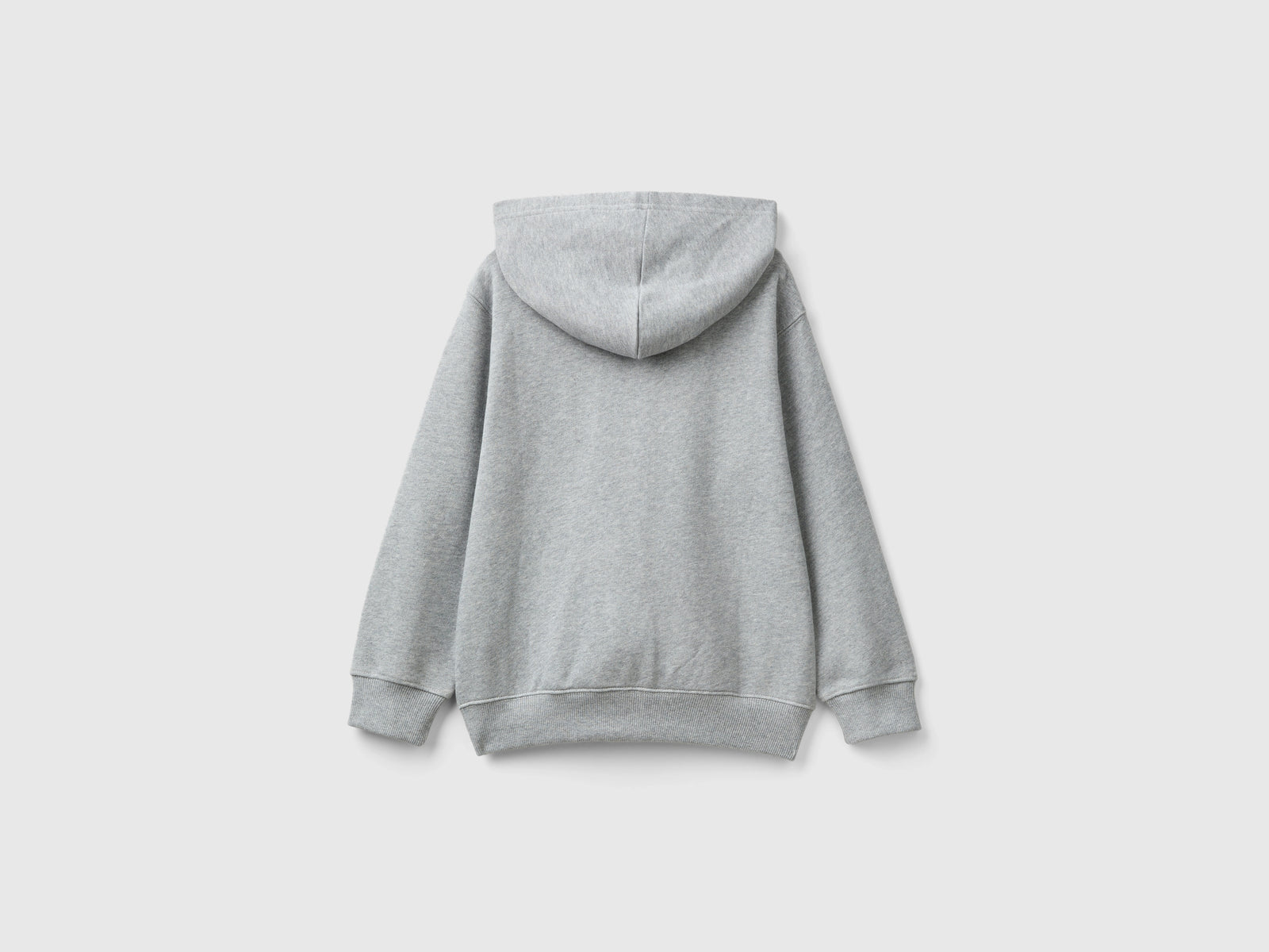 Felpa con zip e ricamo logo da bambino grigio chiaro 2 | Benetton Outlet