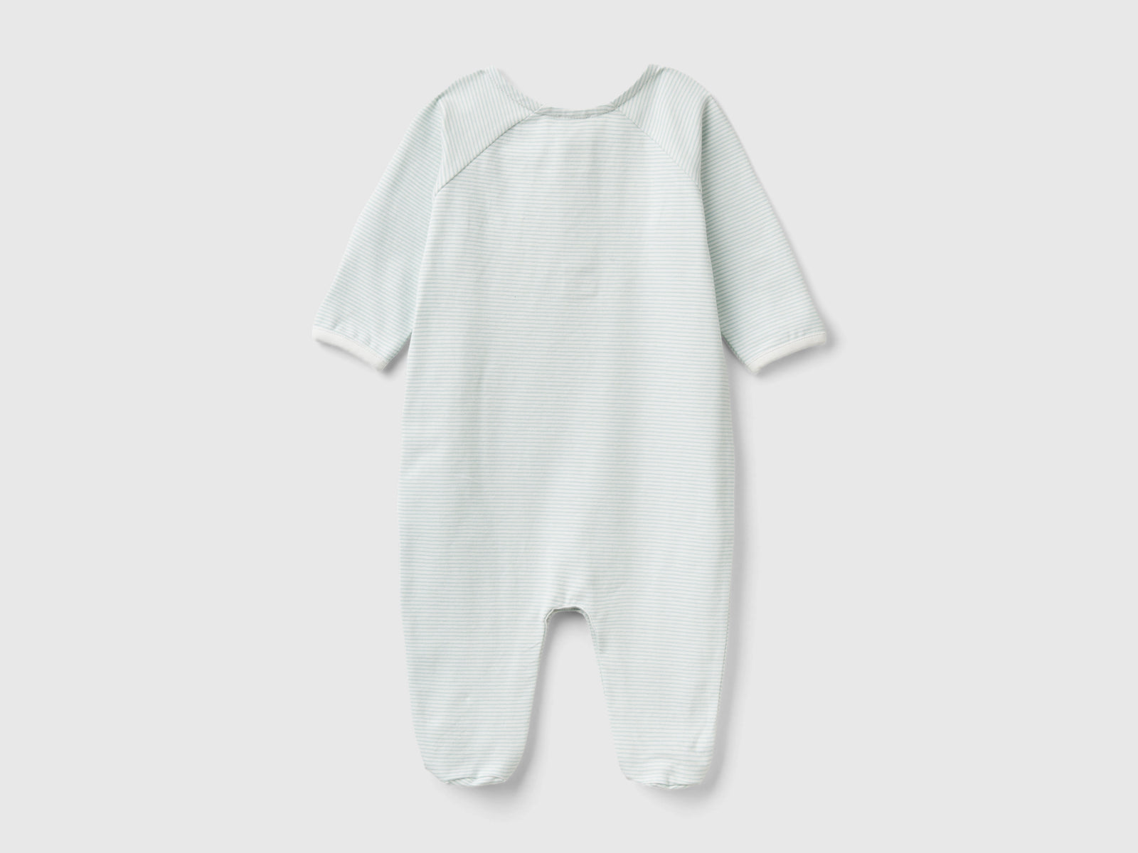 Tutina a righe con taschino da neonato verde chiaro 2 | Benetton Outlet