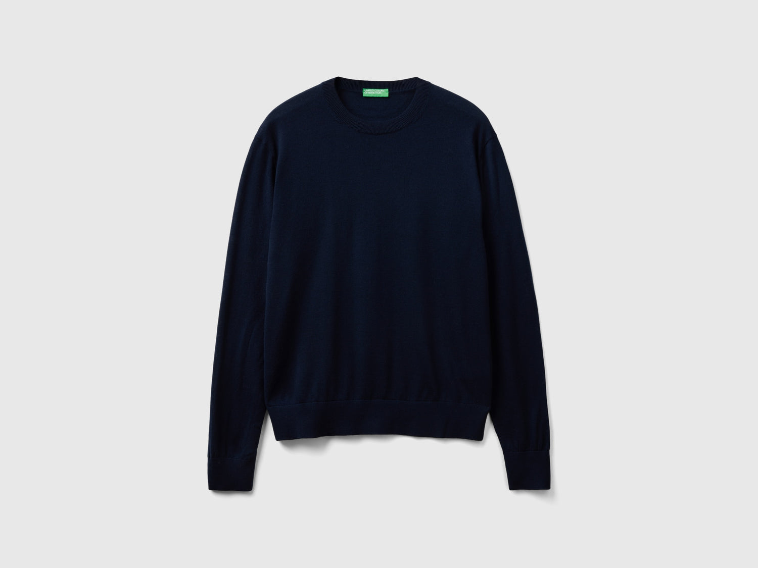 Maglia in pura lana Merino da uomo blu scuro | Benetton Outlet