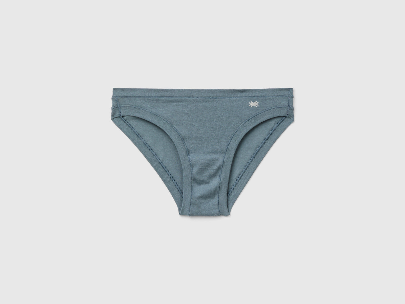 Slip vita bassa in cotone bio super stretch da donna grigio scuro | Benetton Outlet