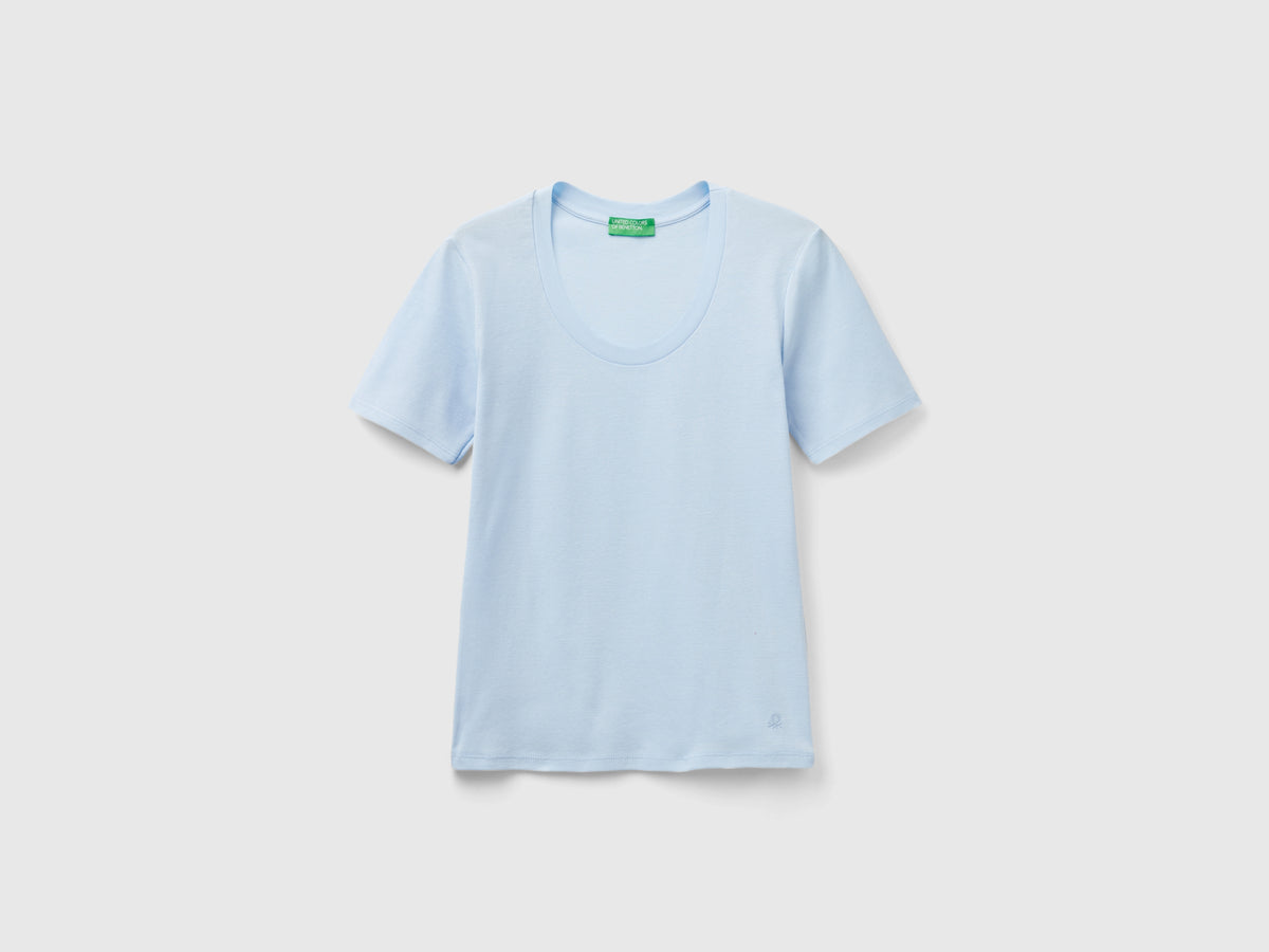 T-shirt manica corta in cotone a fibra lunga