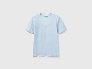 T-shirt manica corta in cotone a fibra lunga
