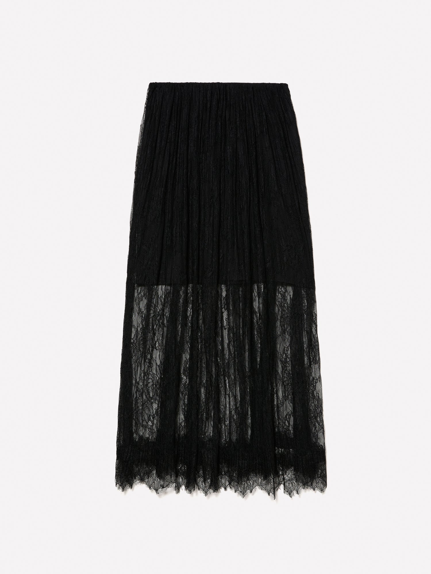 Gonna lunga in pizzo da donna nero | Sisley Outlet