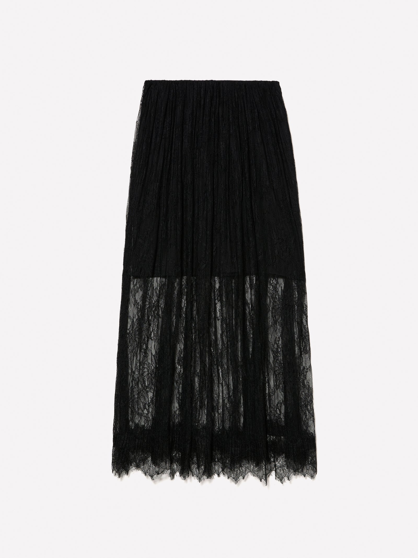 Gonna lunga in pizzo da donna nero | Sisley Outlet