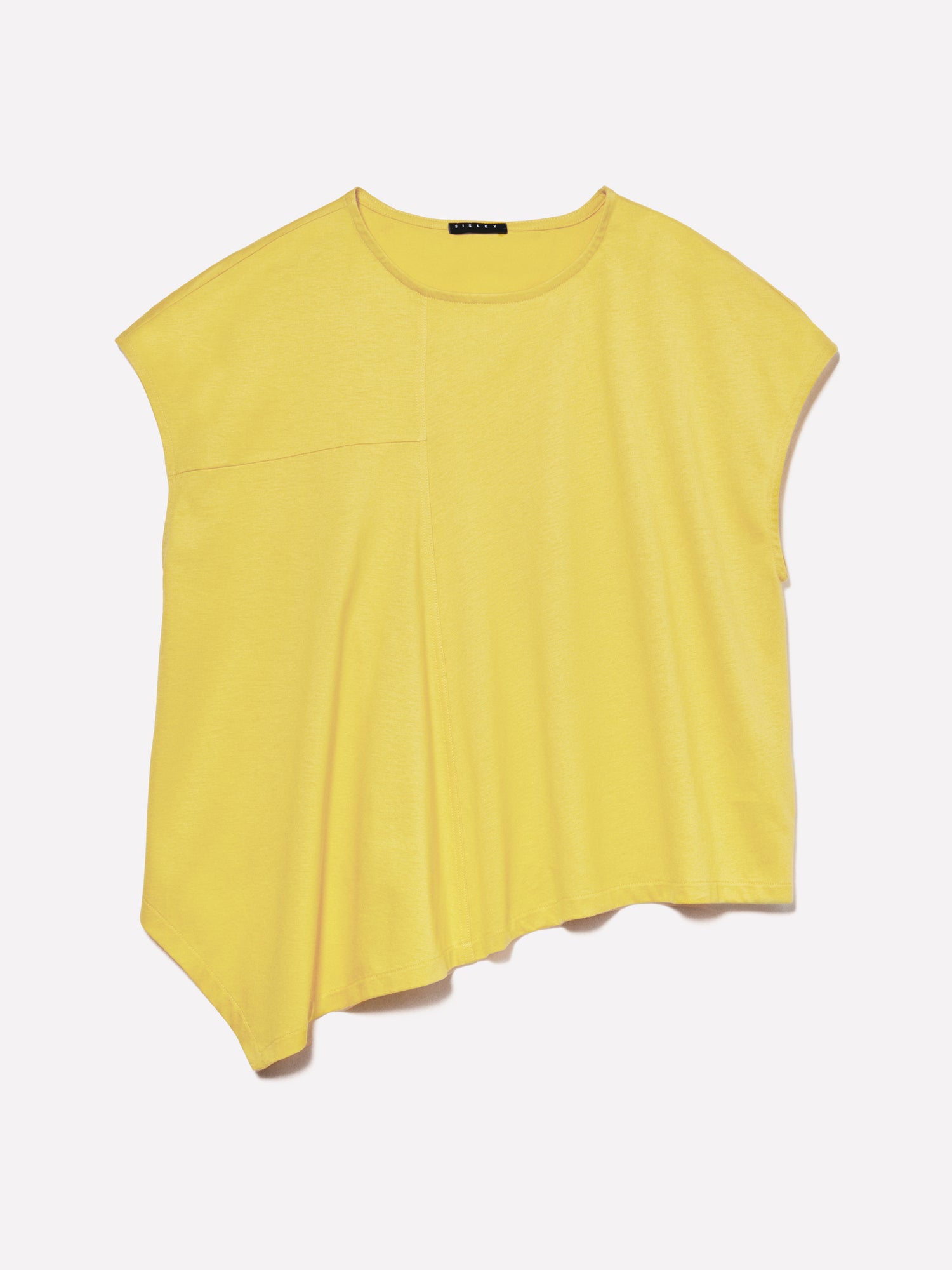 T-shirt asimmetrica da donna senape | Sisley Outlet