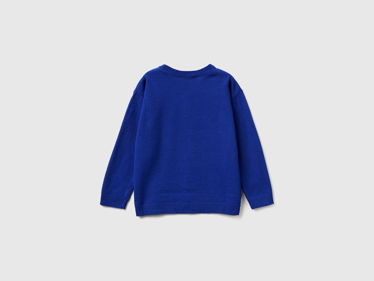 Maglia con logo in misto lana