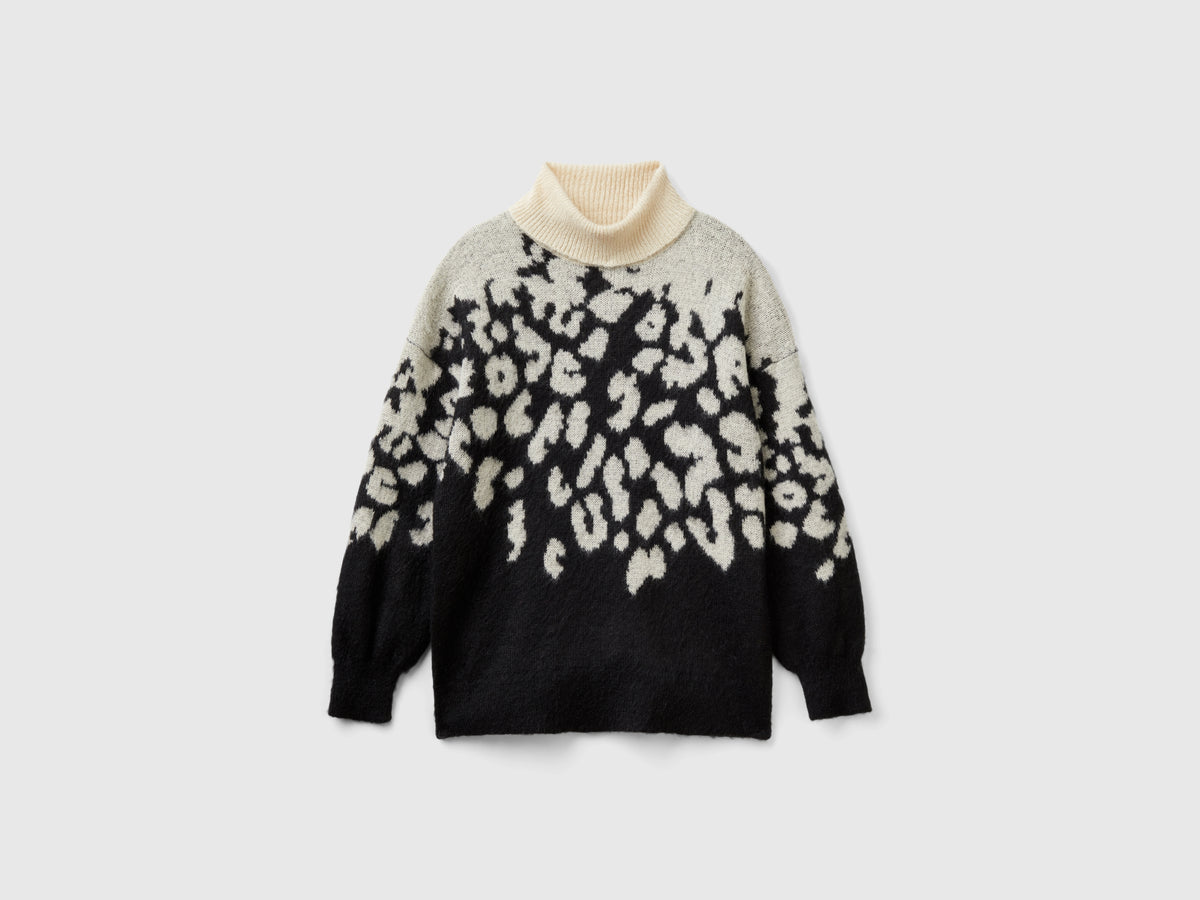 Dolcevita animalier in misto mohair