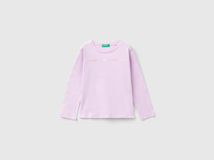 T-shirt con stampa glitter in cotone bio