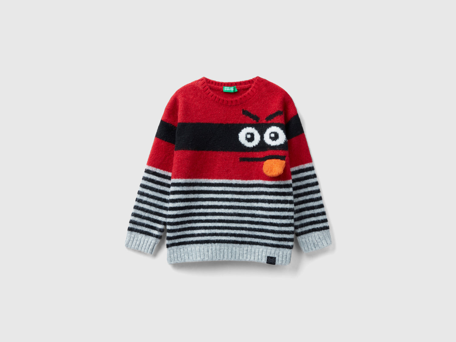 Maglioncino con intarsio mostro da bimbo rosso | Benetton Outlet
