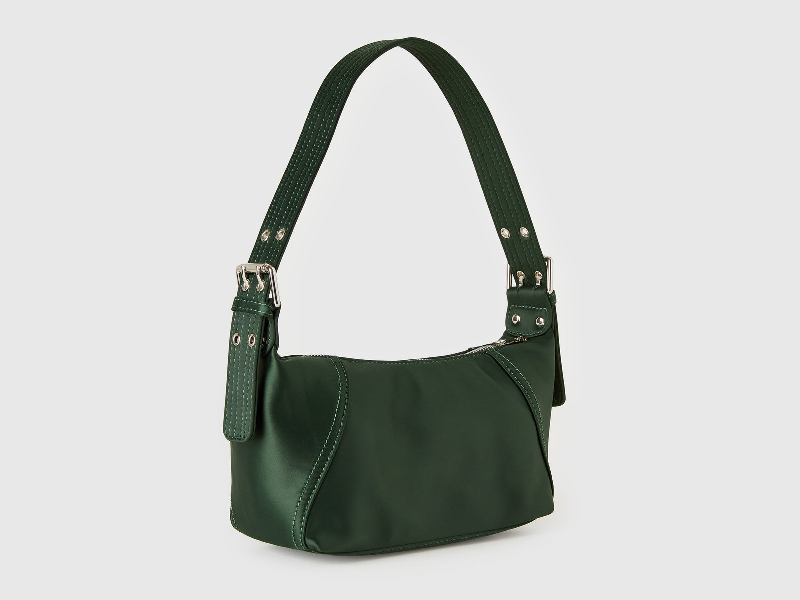 Borsa a spalla con tasche da donna verde militare 2 | Benetton Outlet