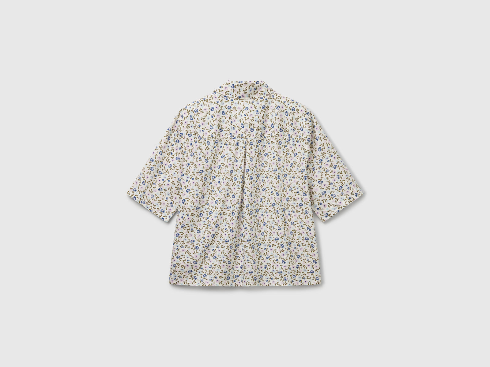 Camicia fantasia a manica corta da donna bianco panna 2 | Benetton Outlet
