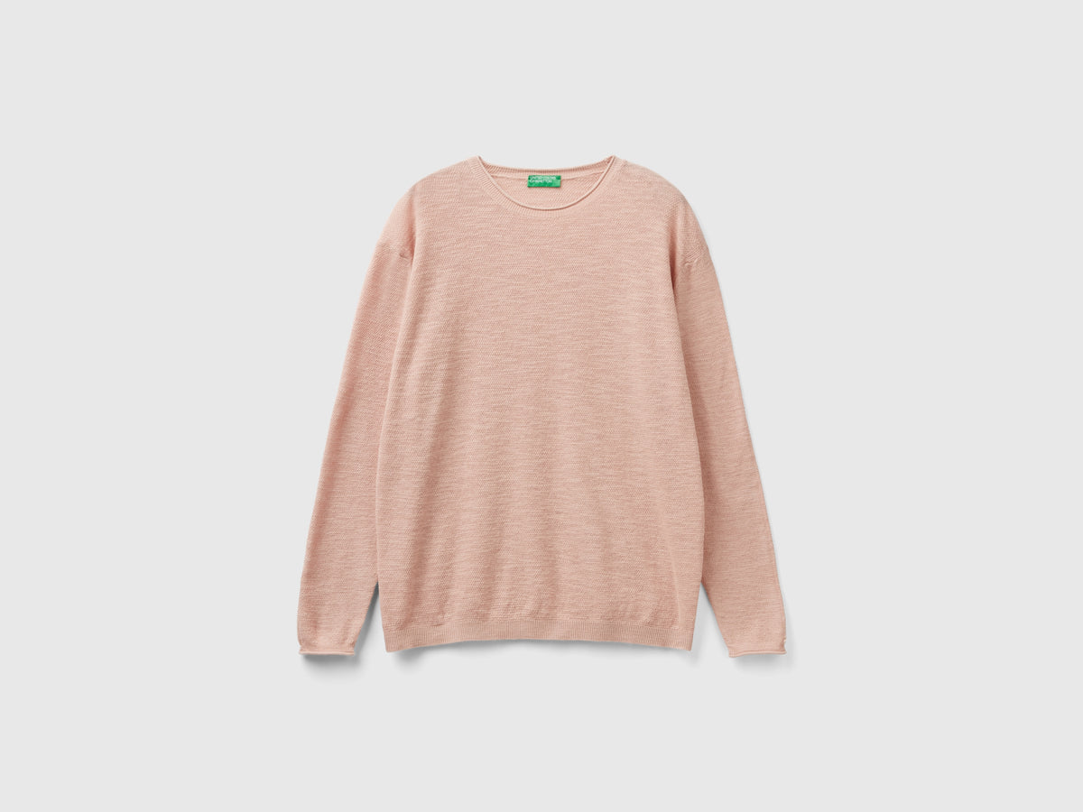 Maglia regular fit in misto lino