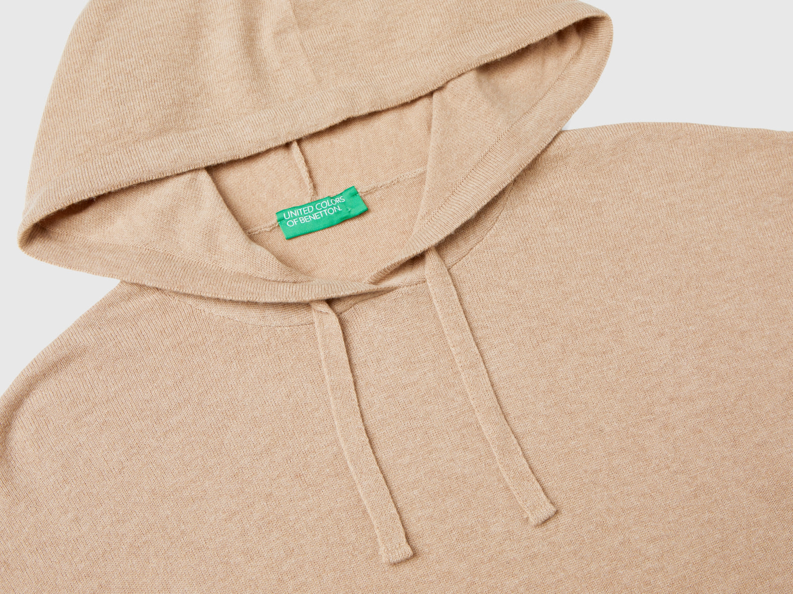 Cashmere blend sweater with hood da donna beige 3 | Benetton Outlet