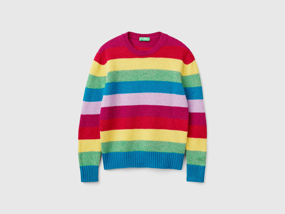 Maglia a righe in pura lana Shetland