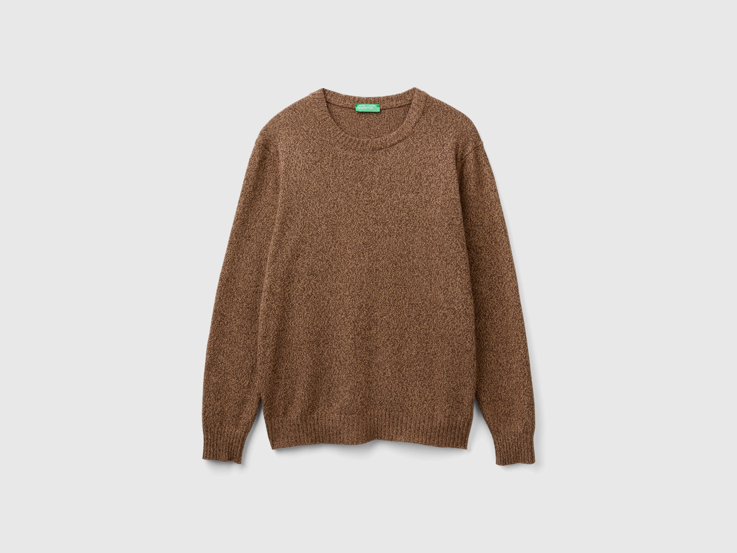 Maglia girocollo in misto lana e cashmere da uomo marrone | Benetton Outlet