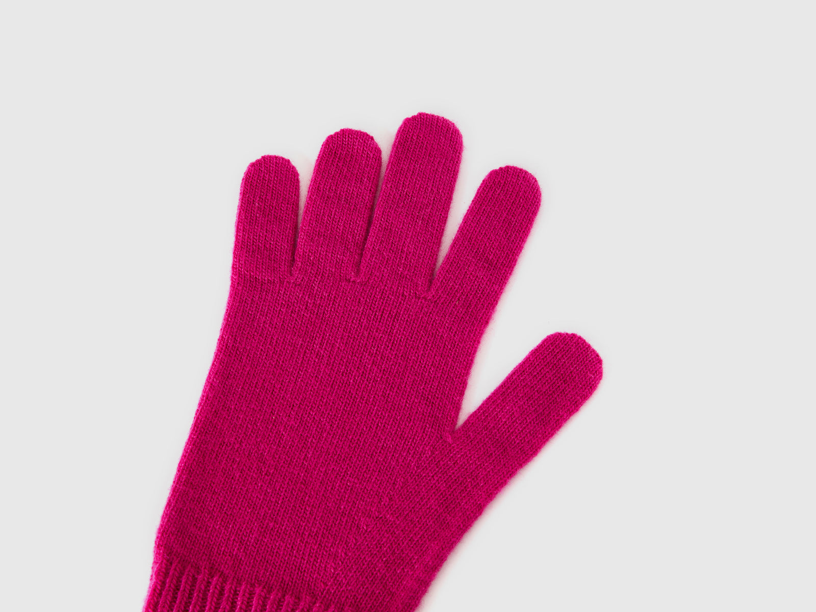 Guanti in pura lana Merino da donna ciclamino 2 | Benetton Outlet
