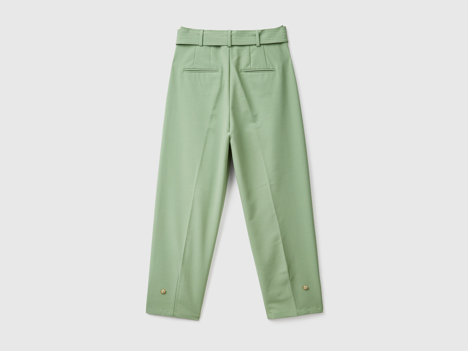 Pantaloni lunghi in misto viscosa elasticizzata da donna verde 2 | Benetton Outlet