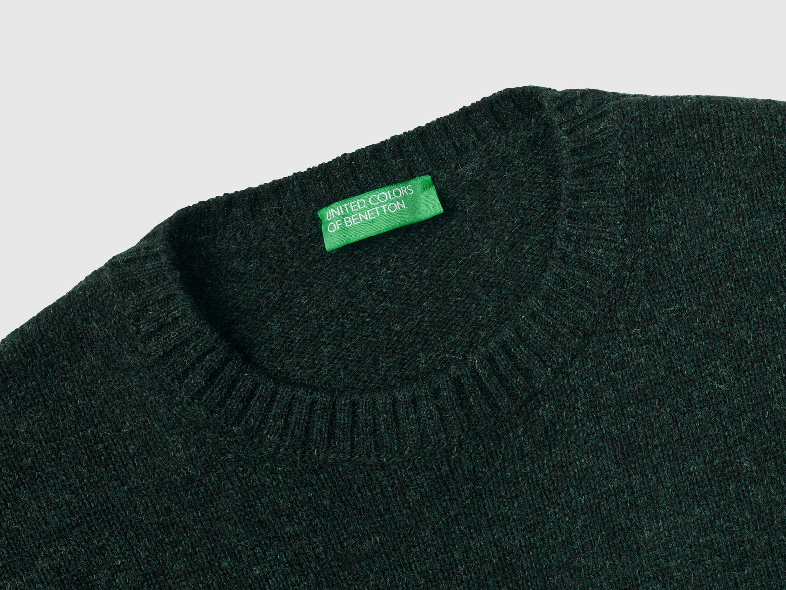 Maglia girocollo in pura lana Shetland da uomo blu scuro 3 | Benetton Outlet