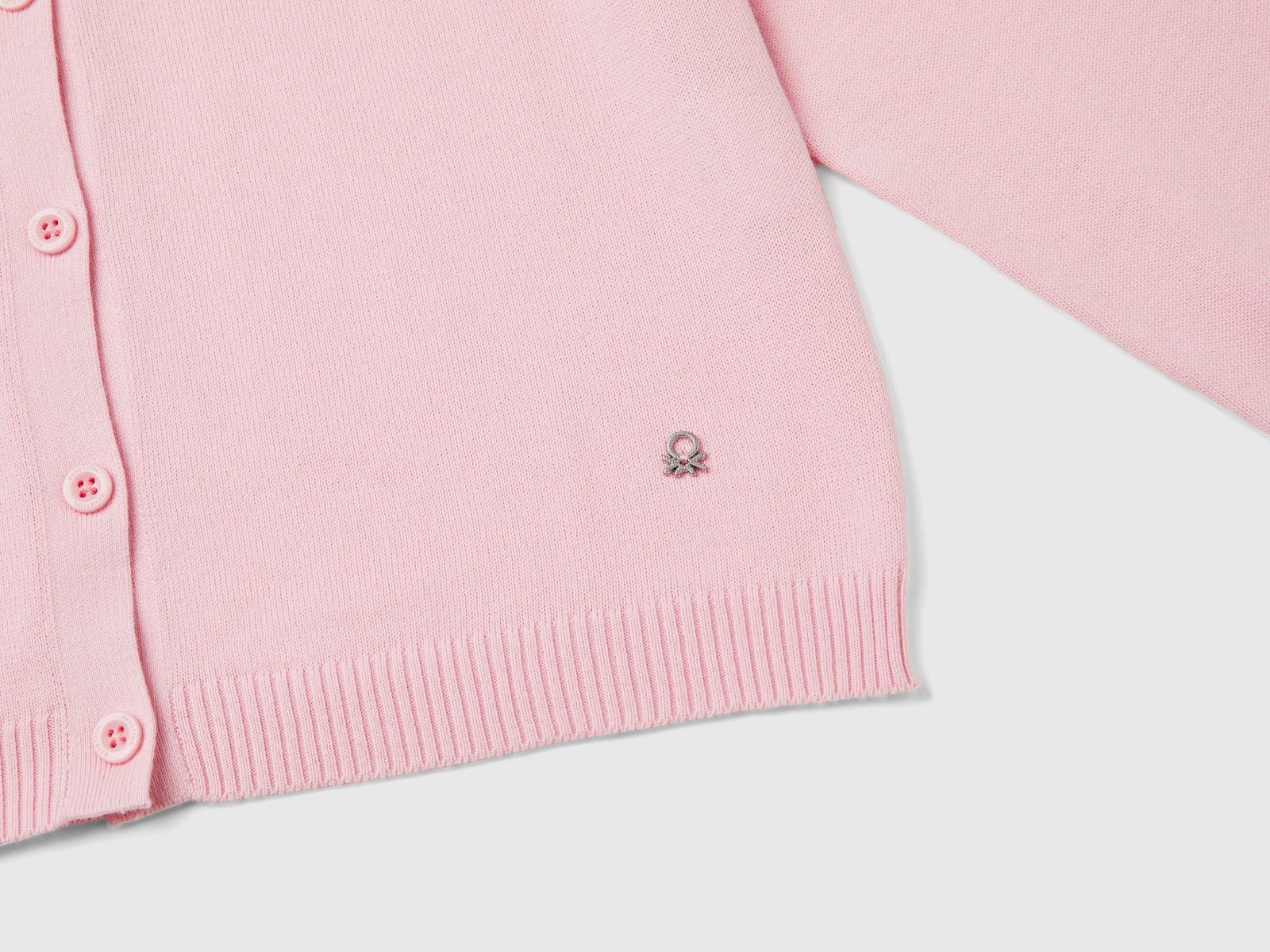 Cardigan in puro cotone da bambina rosa 3 | Benetton Outlet