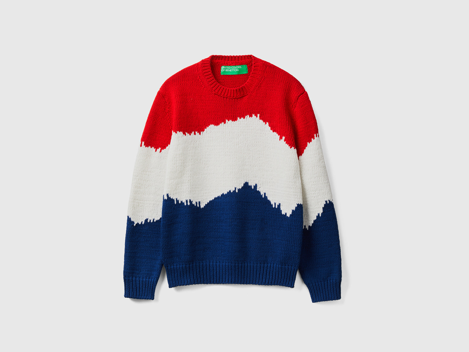 Maglione color block da uomo rosso | Benetton Outlet