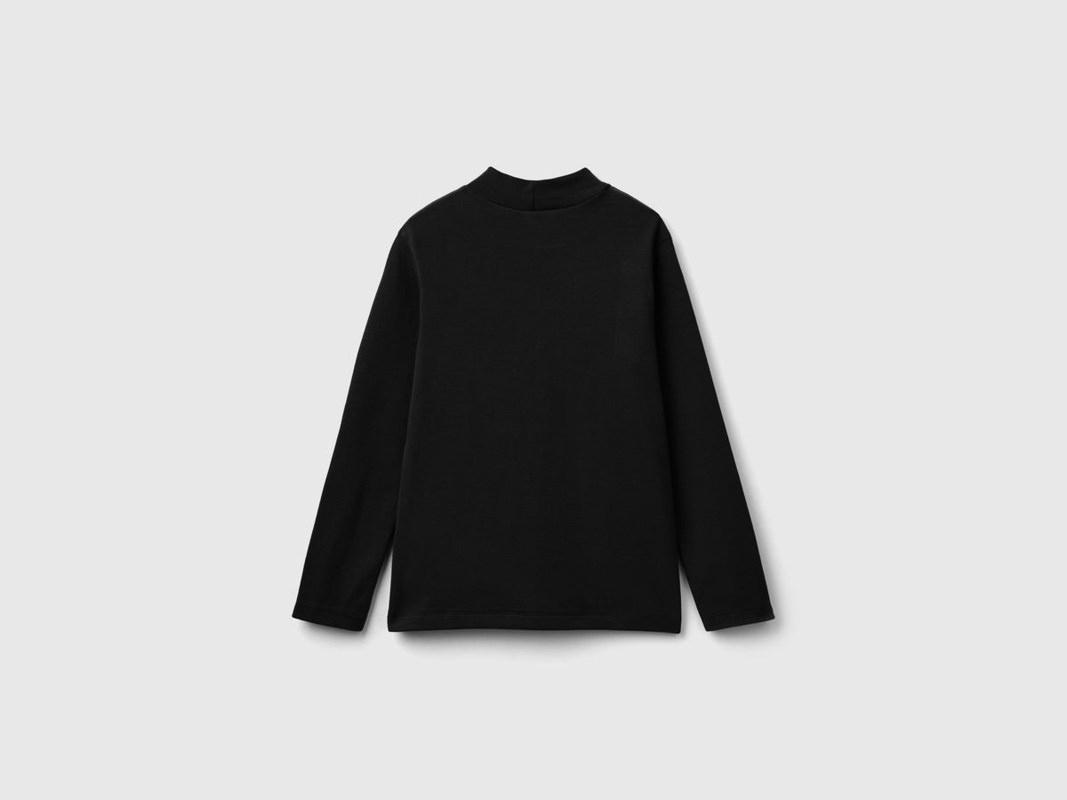 T-shirt lupetto a costine