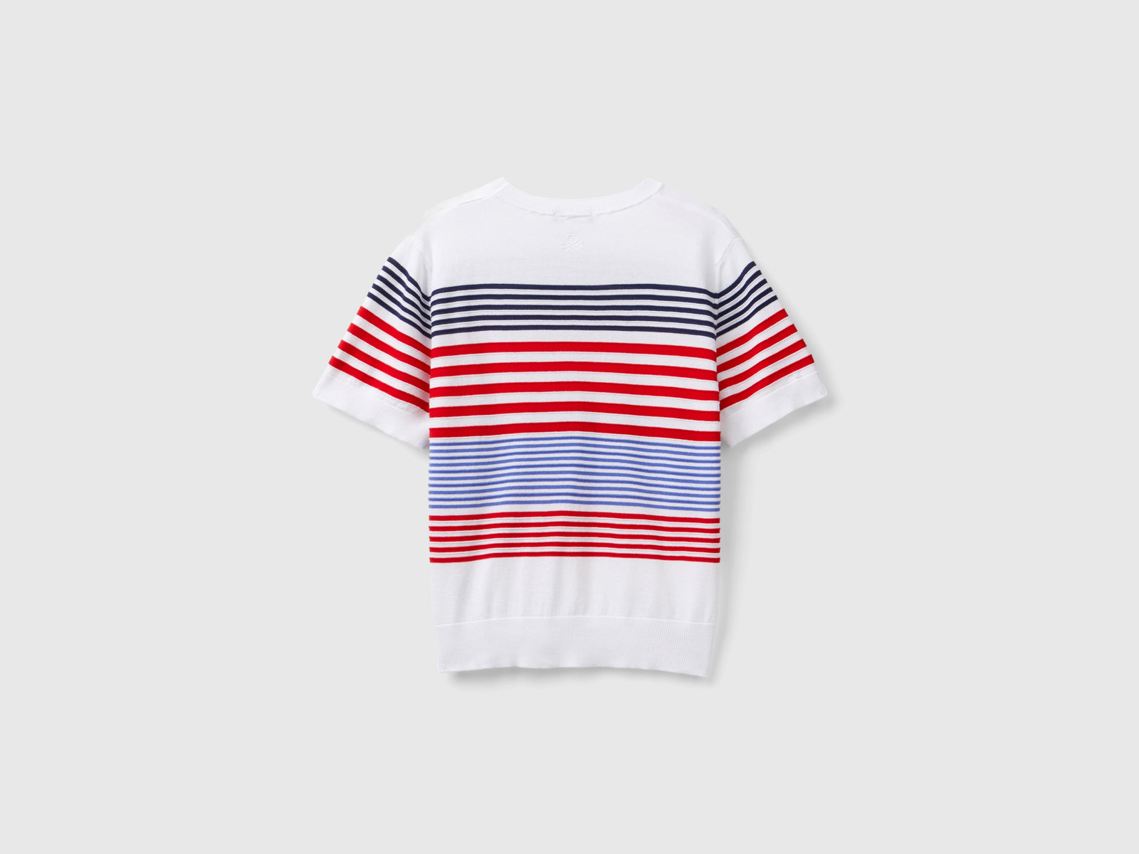 Maglia manica corta a righe da donna bianco 2 | Benetton Outlet