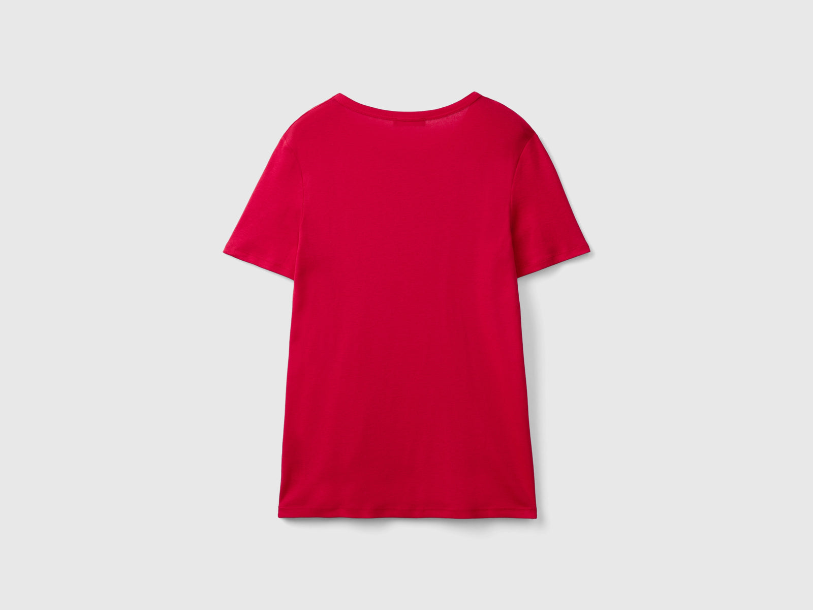 T-shirt 100% cotone con stampa logo glitter da donna rosso 2 | Benetton Outlet
