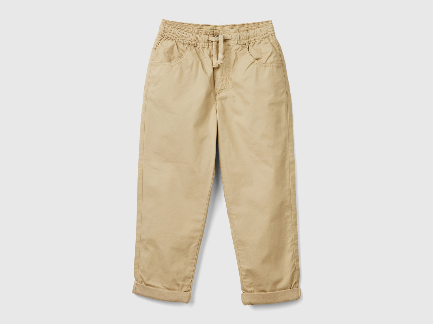 Pantaloni con coulisse da bimbo beige | Benetton Outlet
