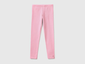 Leggings in cotone stretch con logo