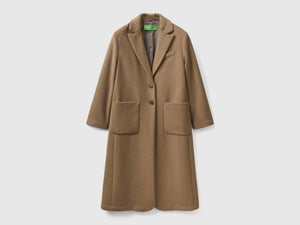 Cappotto midi in misto lana Shetland