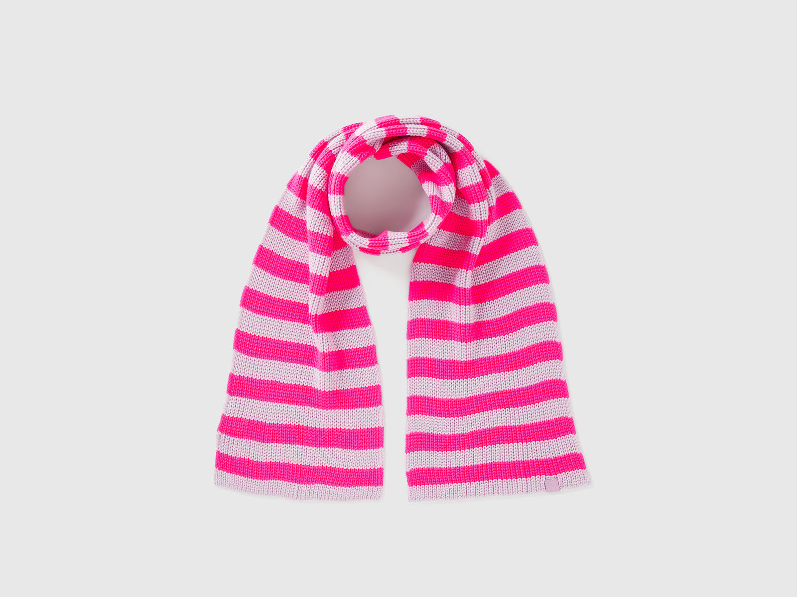 Sciarpa in maglia a righe da bambino lavanda | Benetton Outlet