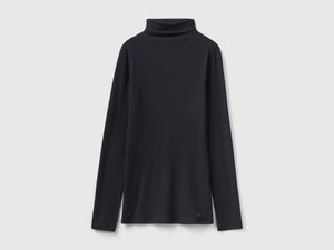 T-shirt lupetto a costine